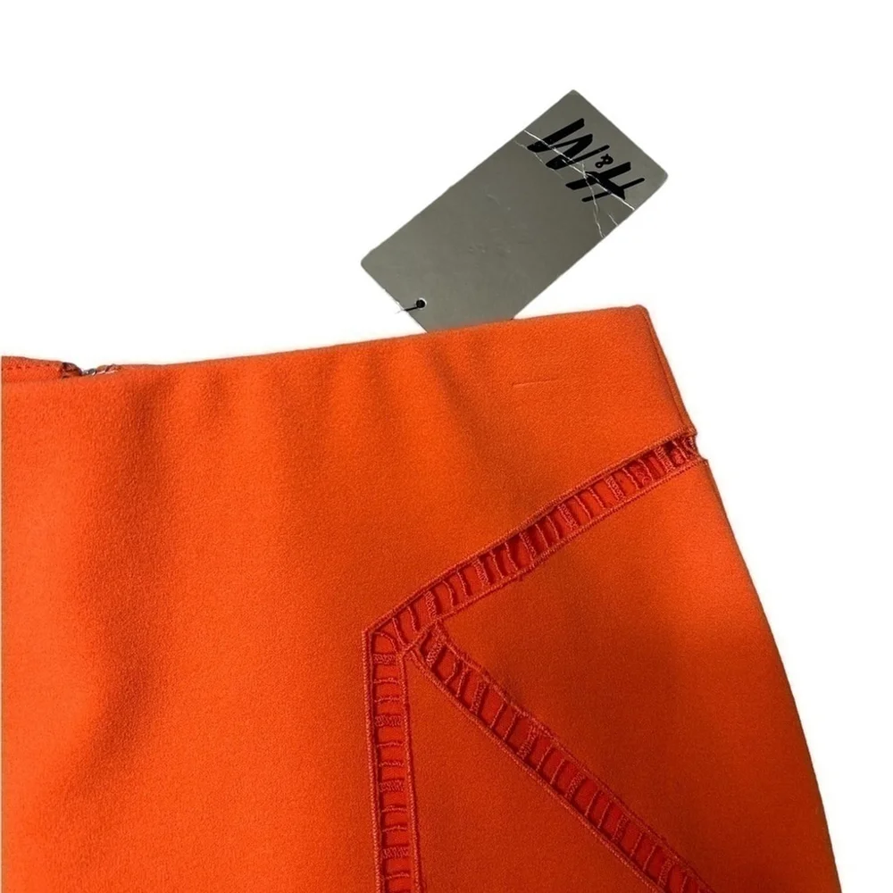 H&M Neon Orange Lasercut Matching Set Crop Top & Skirt Set Size XS/Small